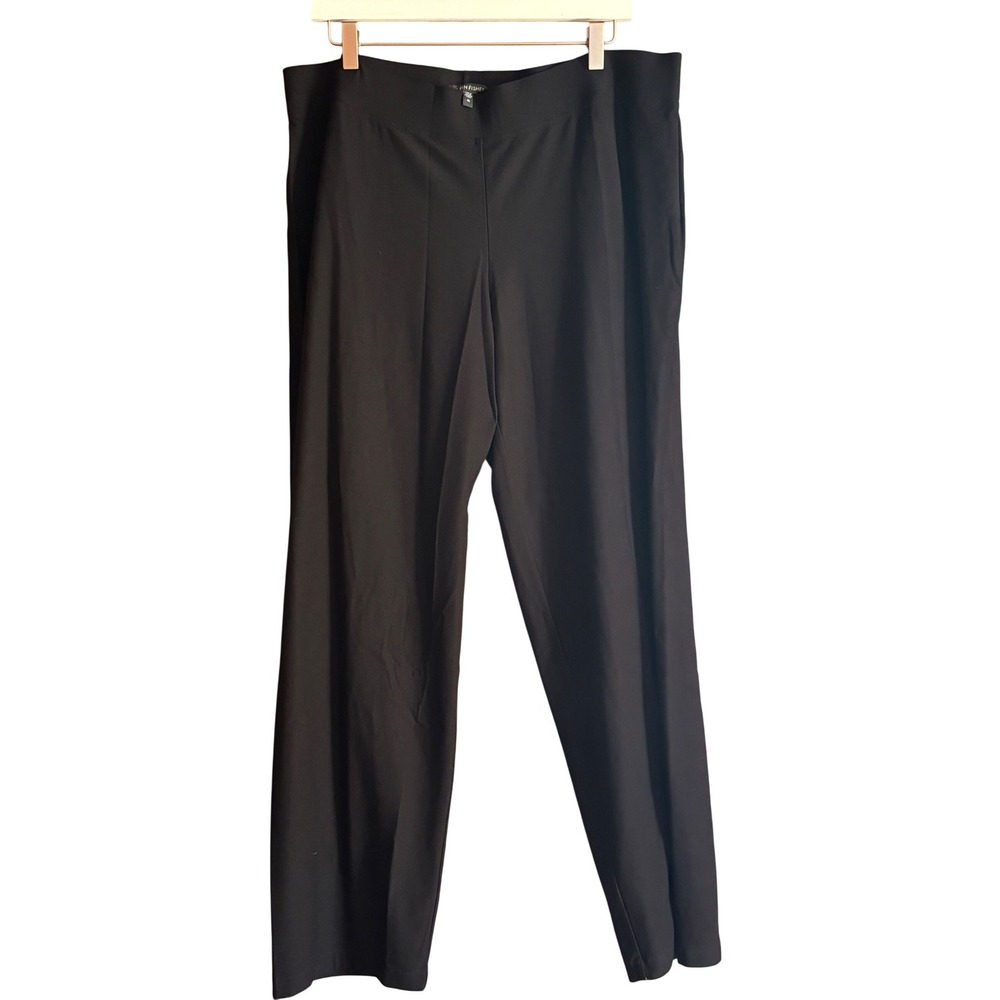 Eileen Fisher Straight Leg Pull On Pants XL Minimalist Modern Relaxed Luxury